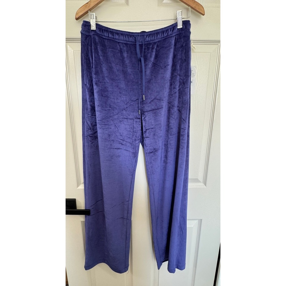 Vuori Pants Womens M Velour Straight Leg Ribbed Relaxed Haven Cozy Athleisure